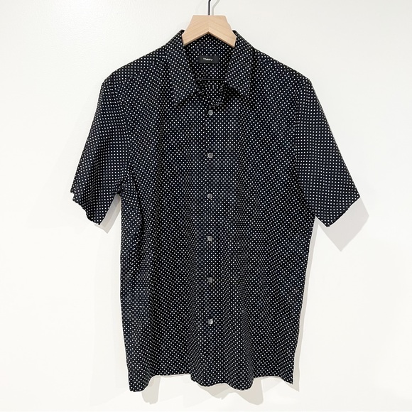 NWT Theory Irving Witan Slim Fit Short Sleeve Button Down Men’s Shirt Size Large - Picture 3 of 12